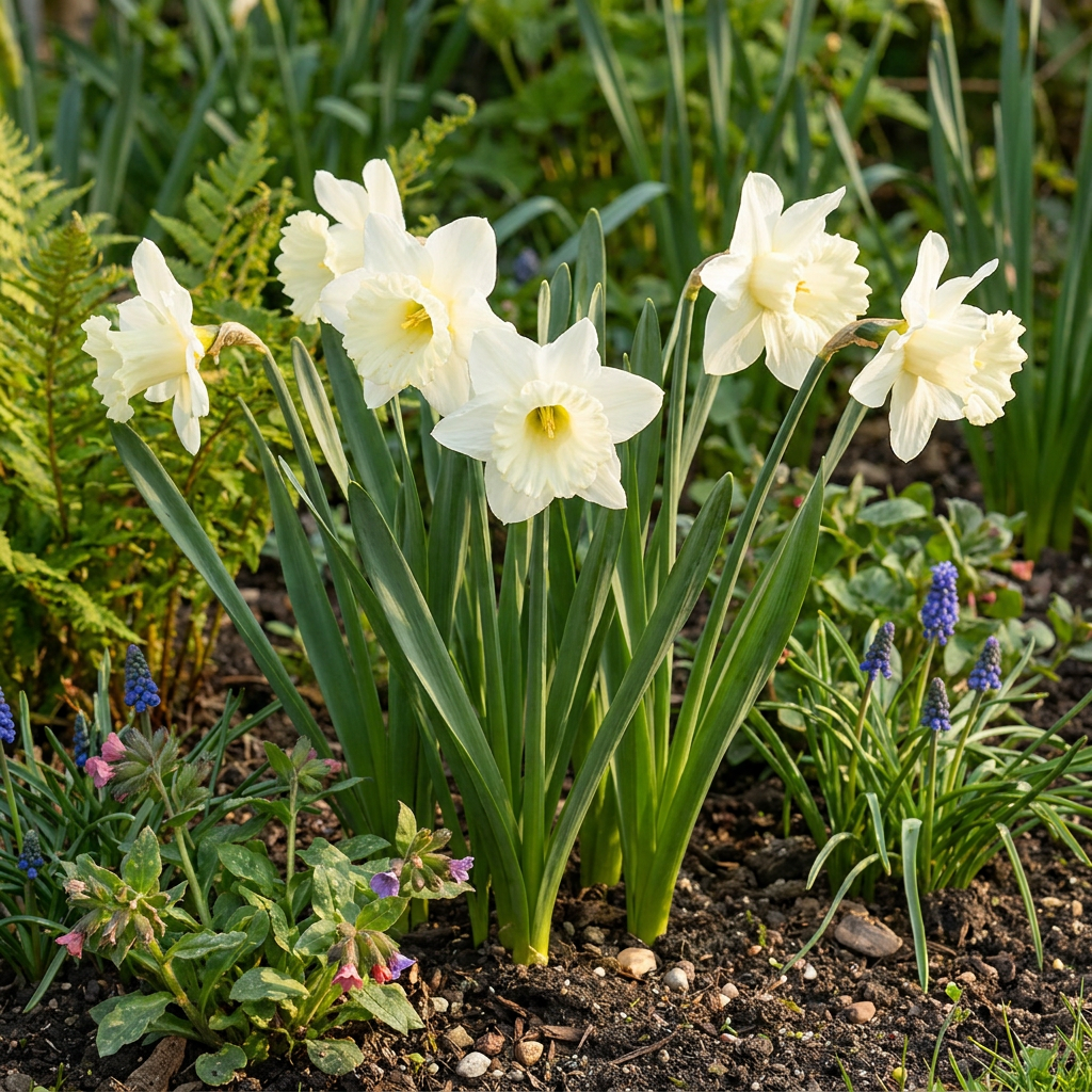Trompetnarcis 'Mount Hood' bloembollen, wit, foto 2