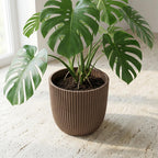 Detailfoto van Capi Nature Groove pot, groefstructuur, warm taupe, Ø25 cm