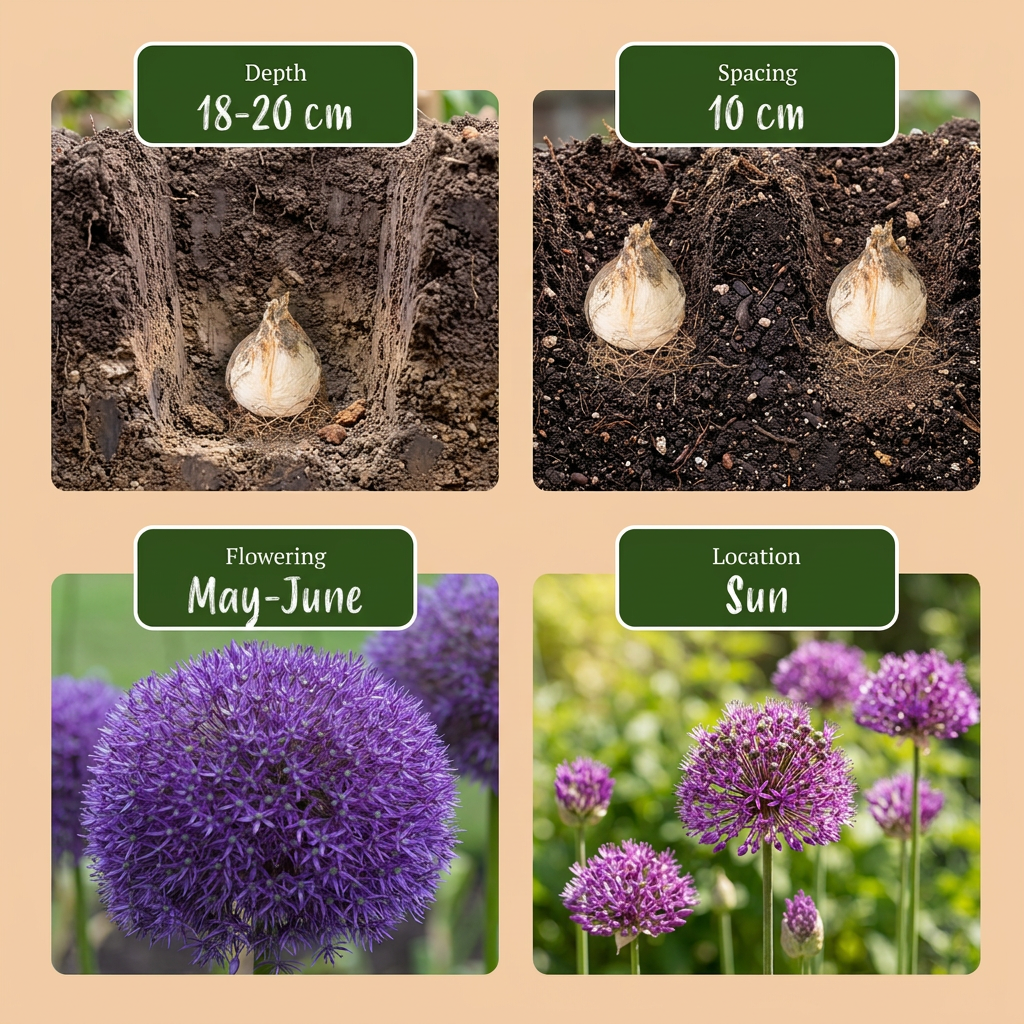 Sierui Allium 'Pinball Wizard' bloembollen, paars, foto 4