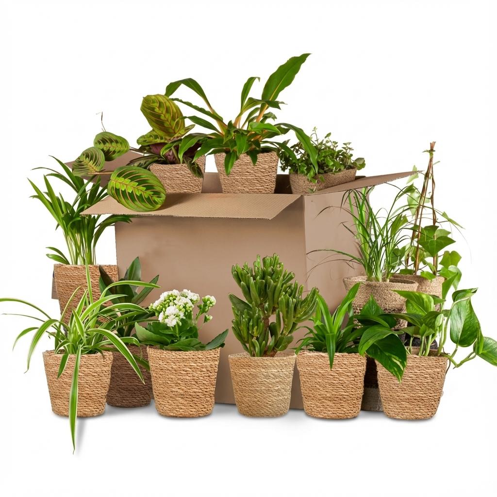 Kneusjesbox (12 stuks) incl. 12 zeegras mandjes, kenmerkend blad
