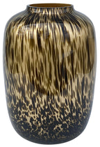 Vaas Artic Cheetah Gold van glas, maat M, H35 x B25 cm, detail van het blad