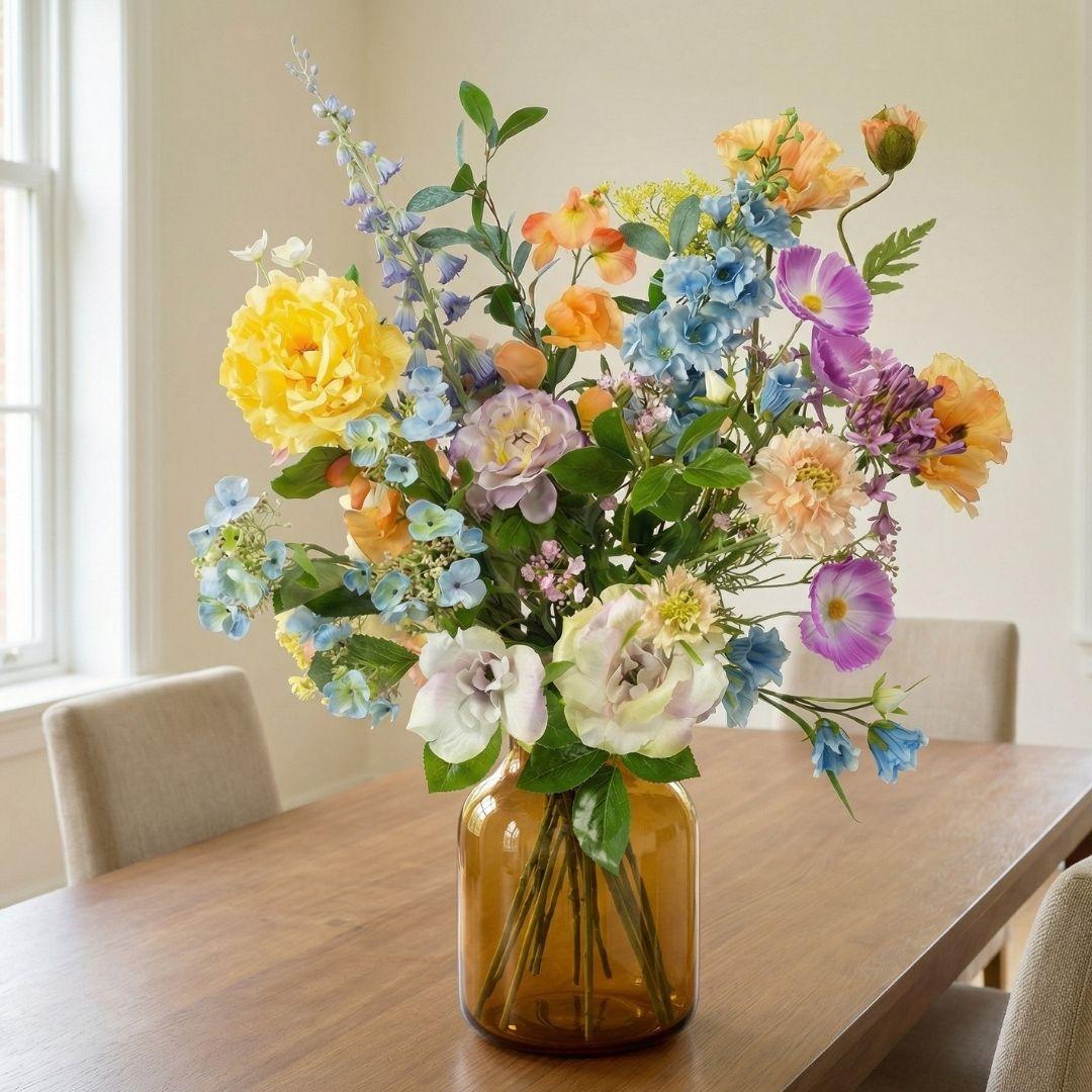 Kunstbloemen boeket Soft Spring, levensecht, 18 stelen, groeiwijze van de plant