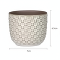 Detailfoto van Mini plantenpot met reliëfpatroon in wit, Ø7 cm