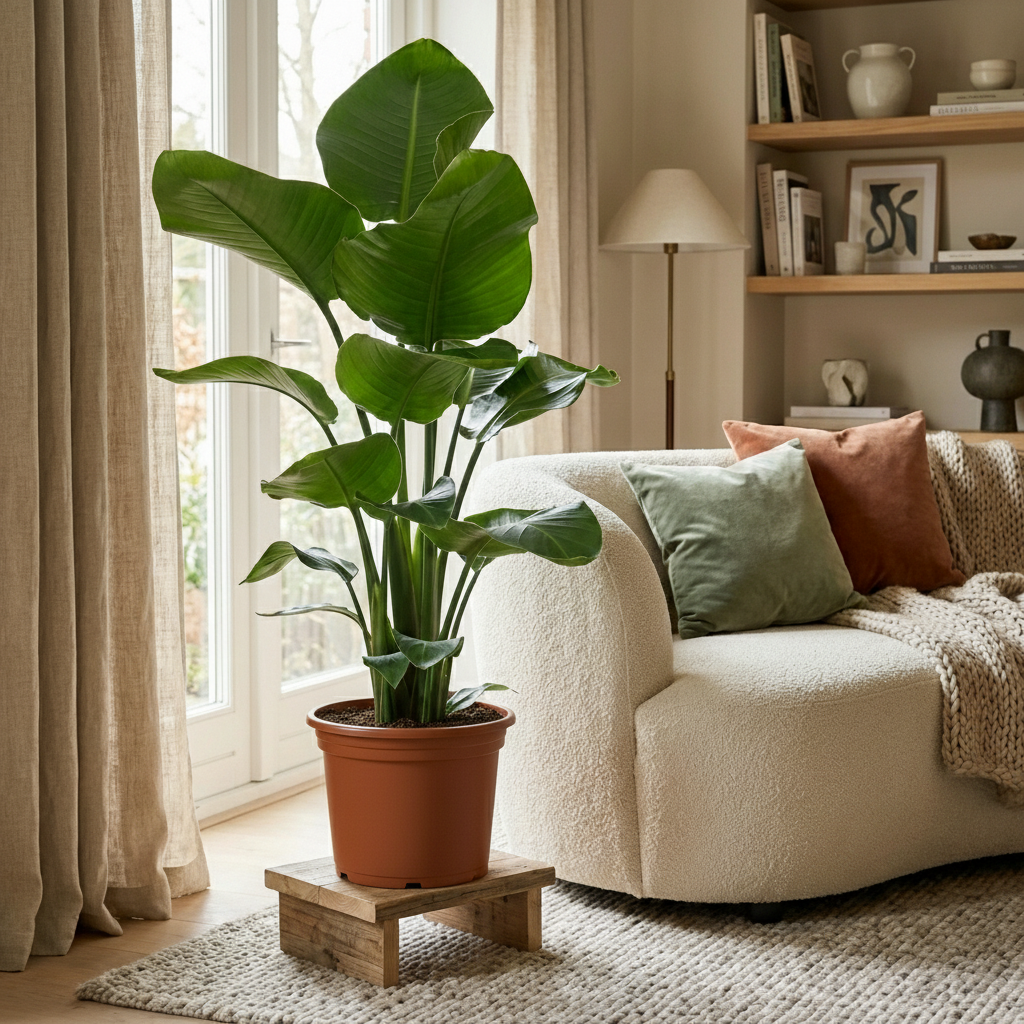 Paradijsvogelplant, plant in pot