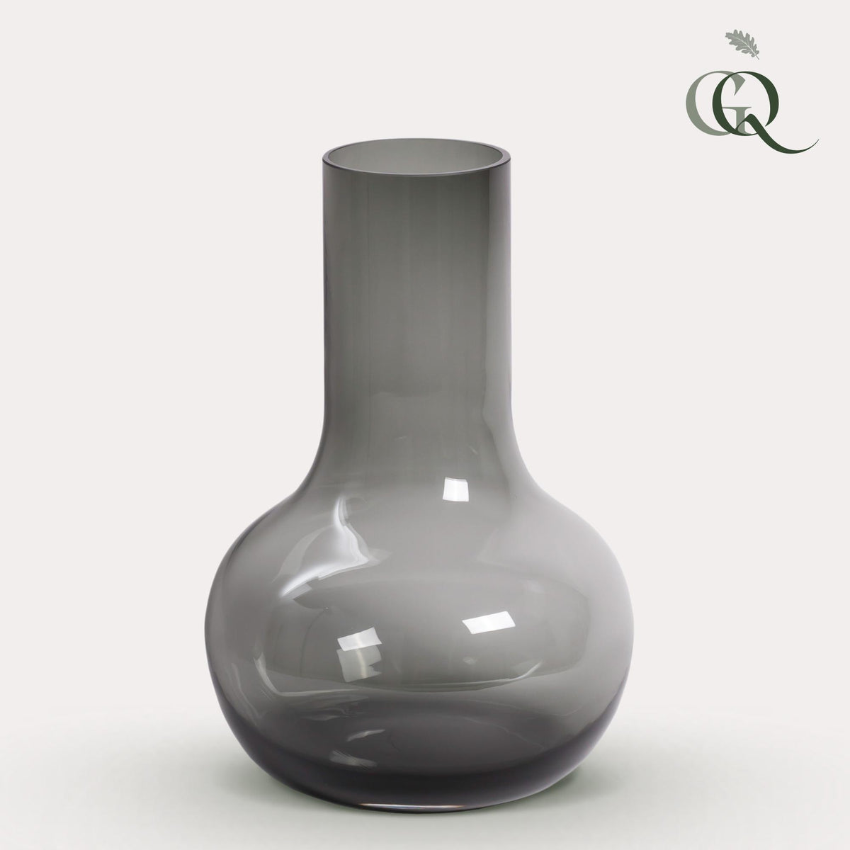 Vaas glas - S - Seim - Grijs, plant in pot
