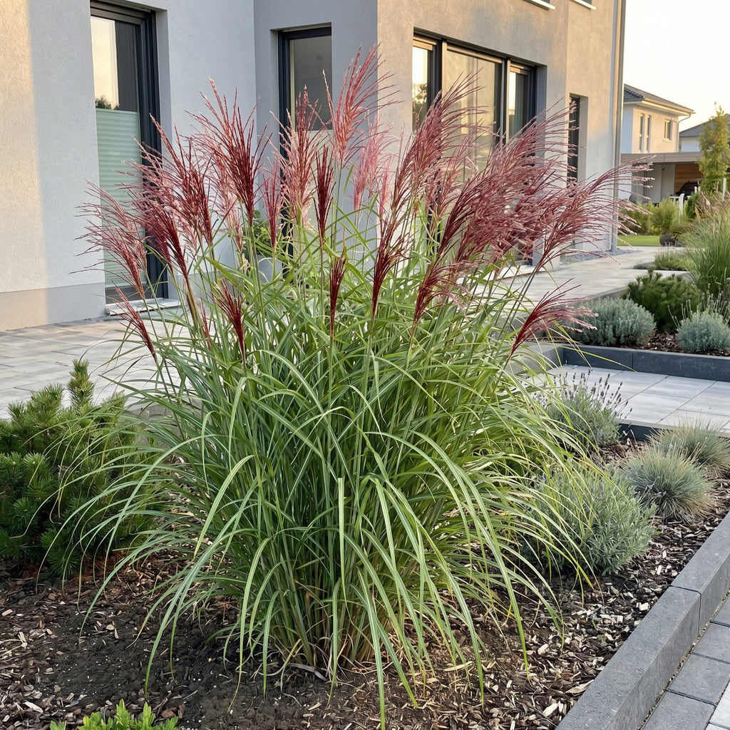 Miscanthus sin. Red Chief - Prachtriet - Met Pluim, plant voor binnen