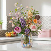 Kunstbloemen boeket Pastel Meadow, levensecht, 15 stelen