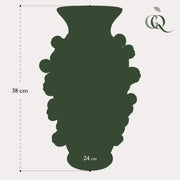 Aardewerk vaas pistachegroen mandarijntjes, M, H38 x B24 cm