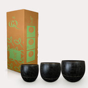 Pot Belia vintage black, zwart, set van 3