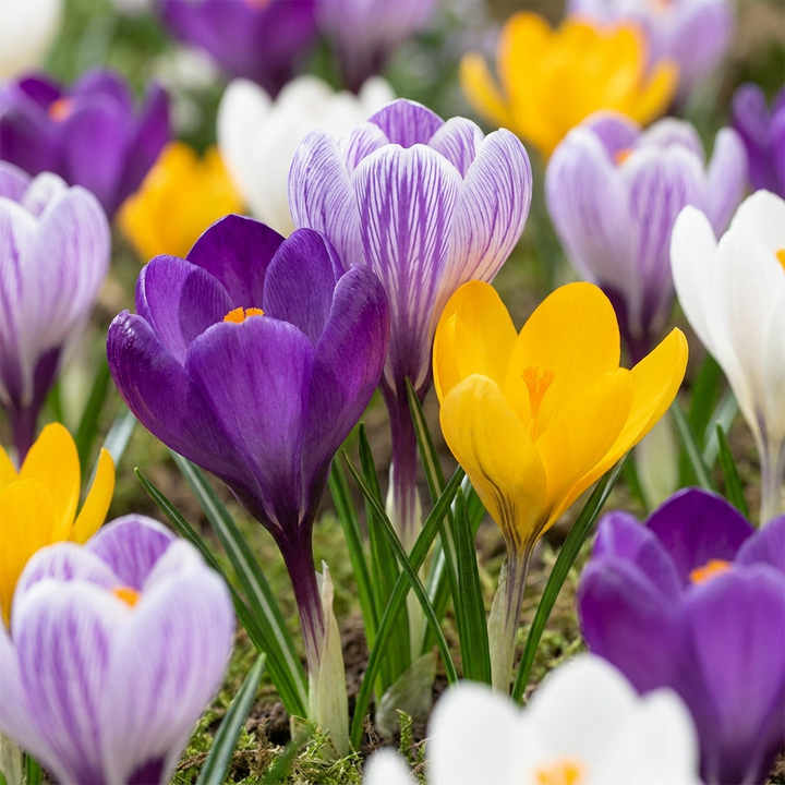 Grootbloemige krokus mix bloembollen