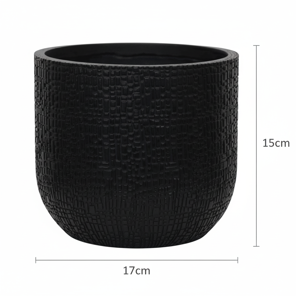 Detailfoto van Capi Nature Skin bolvormige pot, antraciet, Ø17 cm, H15 cm