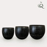 Pot Belia vintage black, zwart, set van 3