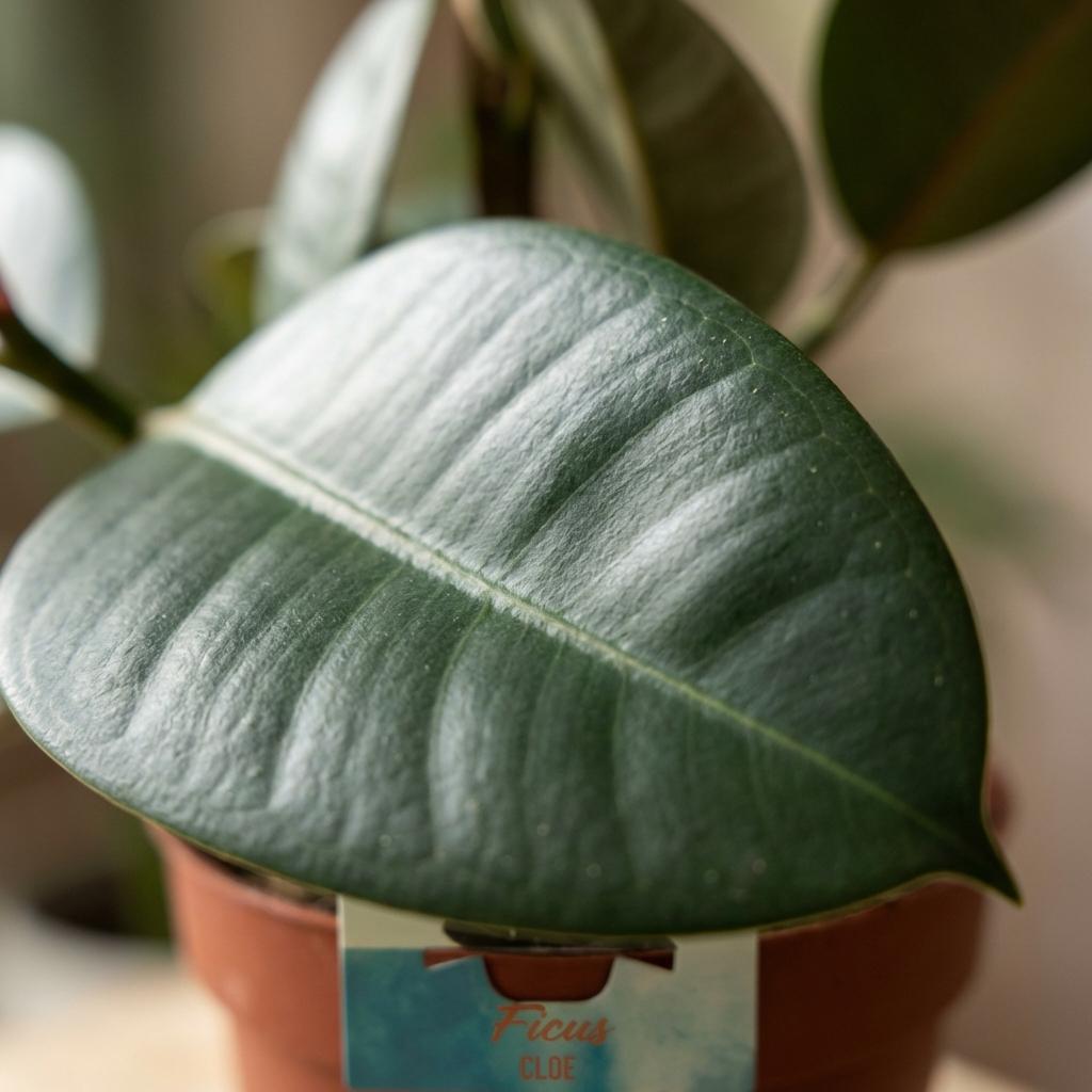 Rubberplant (Ficus Elastica Cloe), groene bladeren