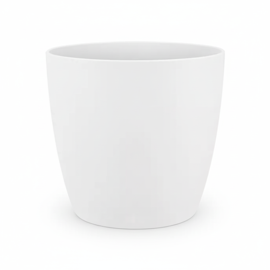 Elho Brussels ronde bloempot, wit, Ø25 cm, plant in pot