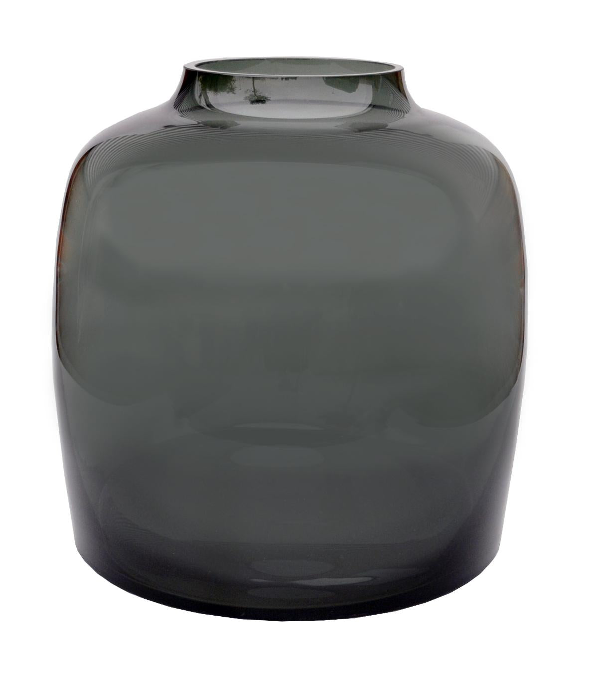 Vaas glas - M - Bartica - Grijs, plant in pot
