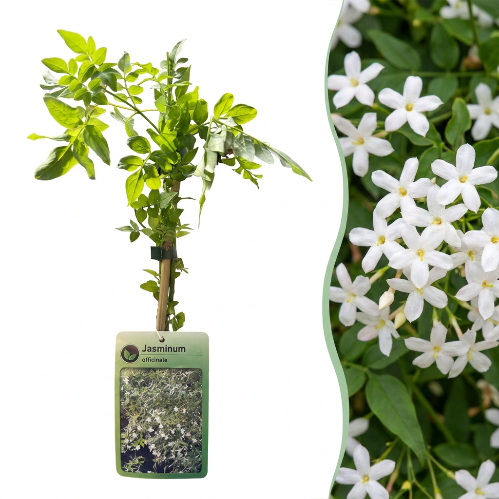 Jasminum officinale - echte jasmijn, plant in pot