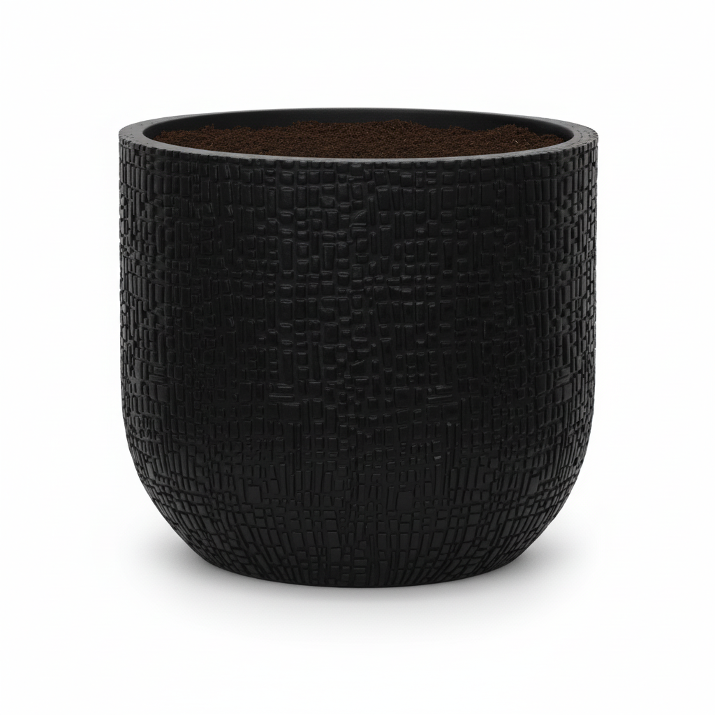 Detailfoto van Capi Nature Skin bolvormige pot, antraciet, Ø17 cm, H15 cm