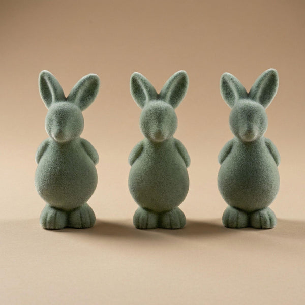 3x Paashaas decoratie - Fluweel