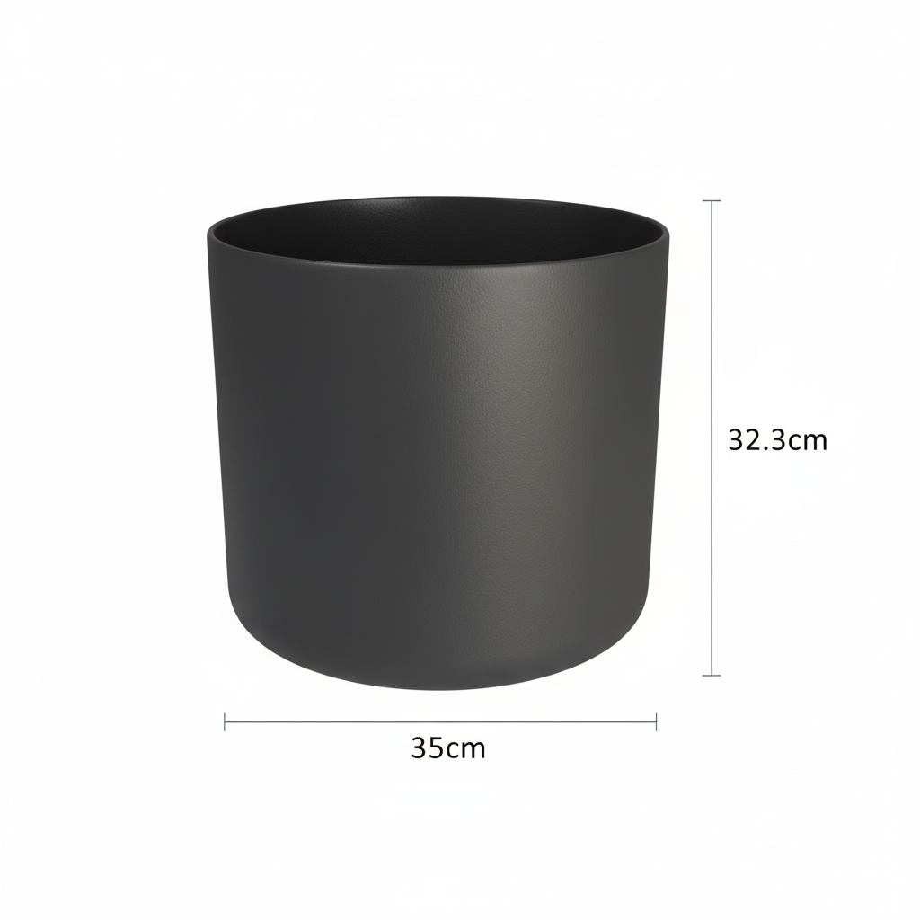 Elho b.for soft bloempot, antraciet, mat fluweelzacht, 35 cm, plant in pot