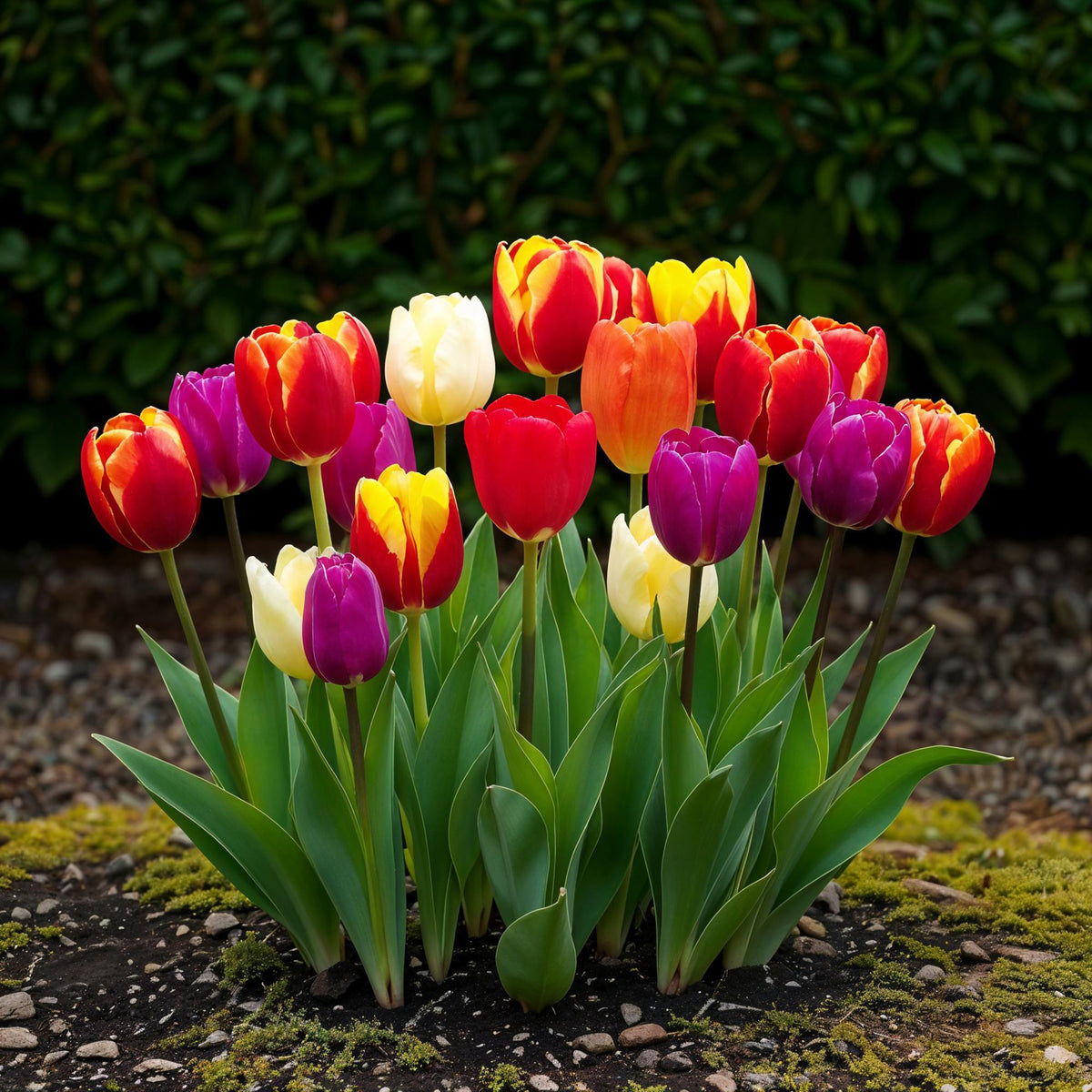 Tulp Triumph mix, kenmerkend blad