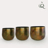 Pot Elisa vintage green, verweerd koper, set van 3