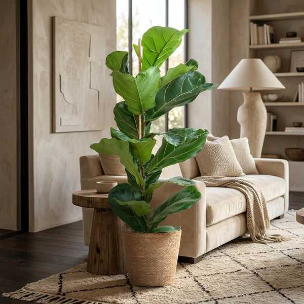 Ficus Lyrata met Mand Zeegras naturel