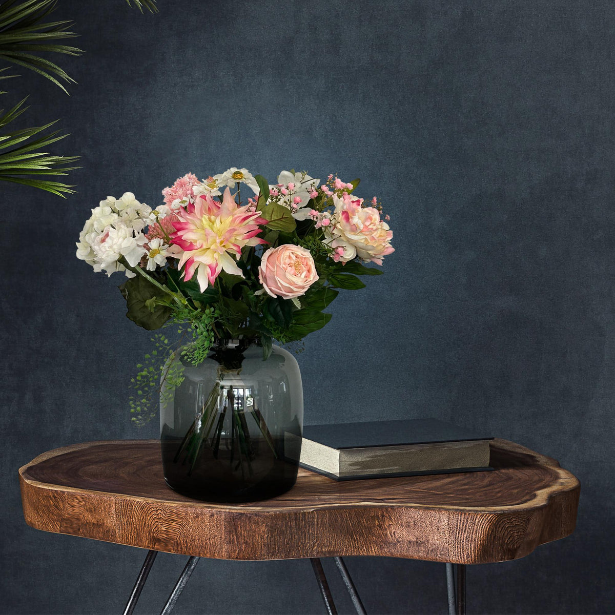 Kunstbloemen - Boeket M - Pastel Lover, kenmerkend blad