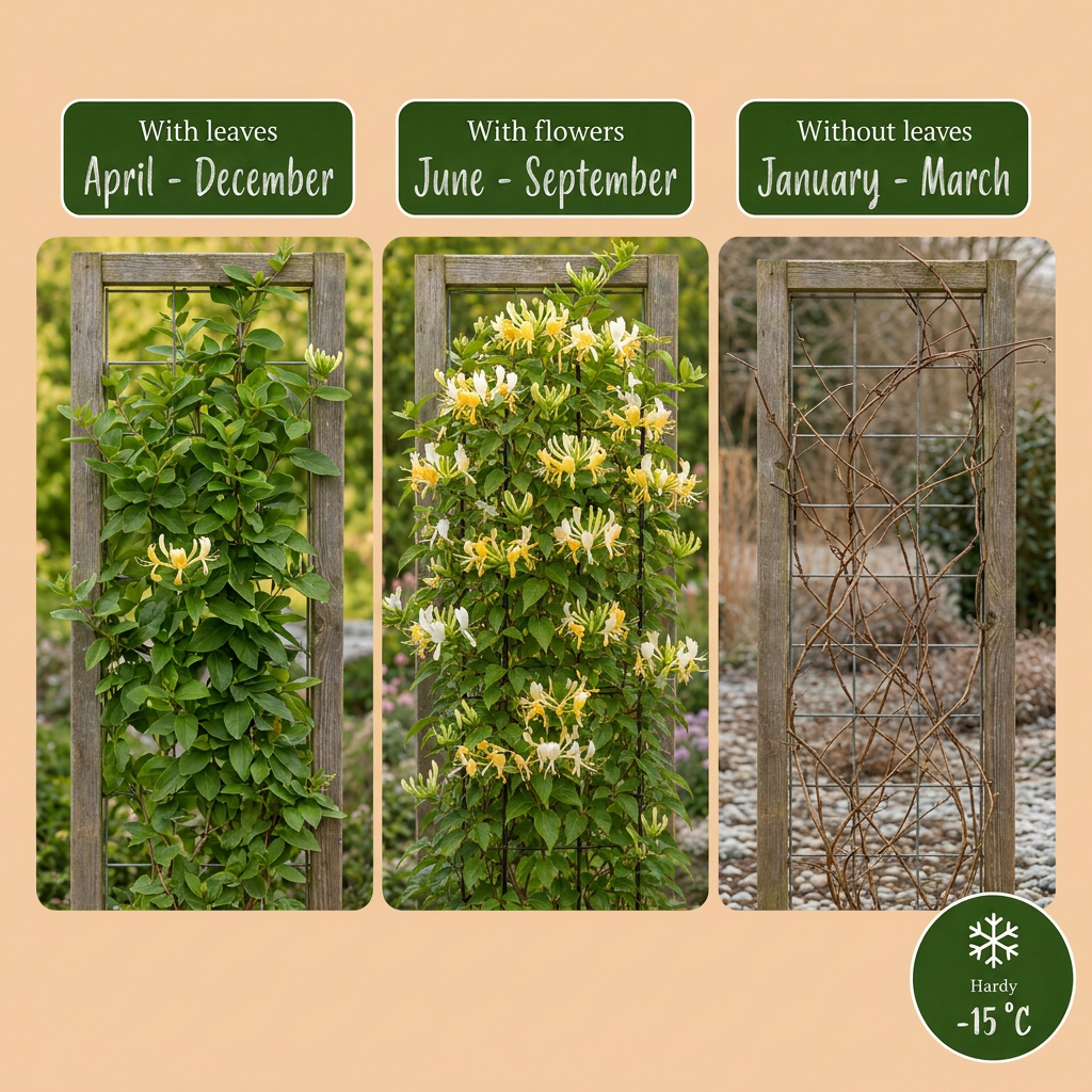 Lonicera japonica 'Halliana' - Japanse kamperfoelie, groene bladeren