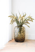 Vaas Artic Cheetah Gold van glas, maat M, H35 x B25 cm, plant in pot