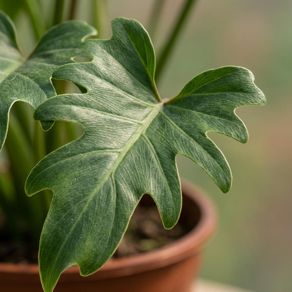 Philodendron Xanadu, groene bladeren
