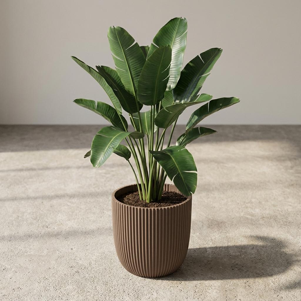 Detailfoto van Capi Nature Groove pot, groefstructuur, warm taupe, Ø17 cm