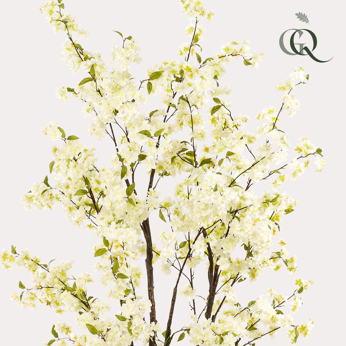 Kunstplant - Prunus - Kersenbloesem - Wit, detail van het blad