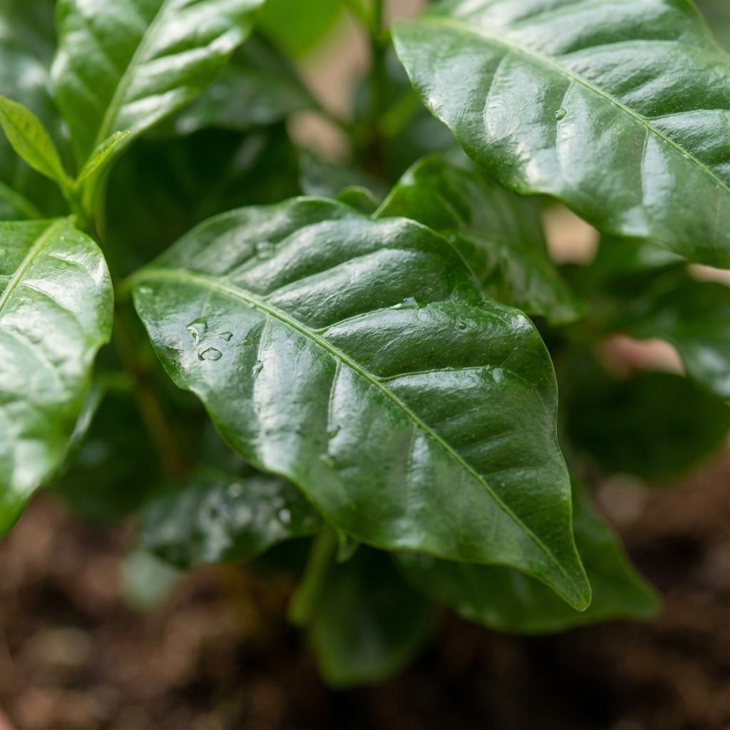 Koffieplant, groene bladeren