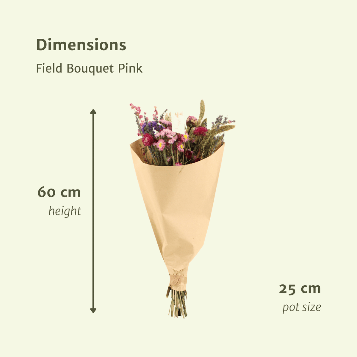 Detailfoto van Droogbloemenboeket roze - groot