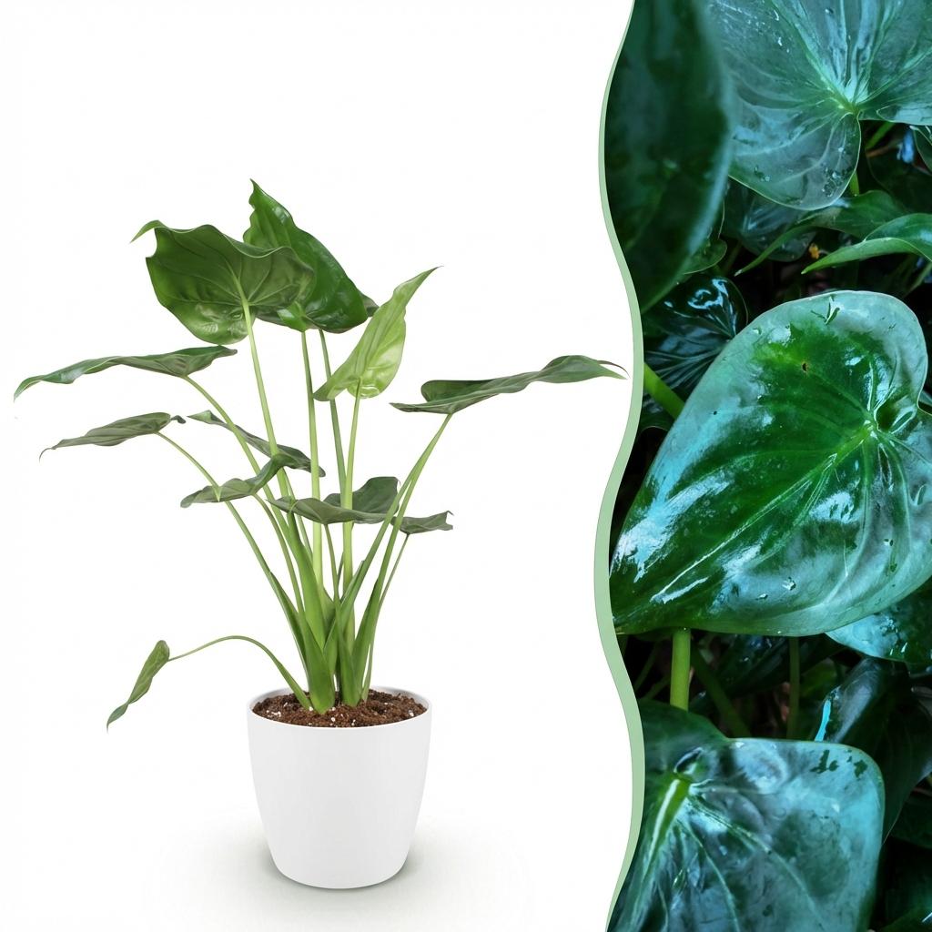 Alocasia Cucullata, detail van het blad