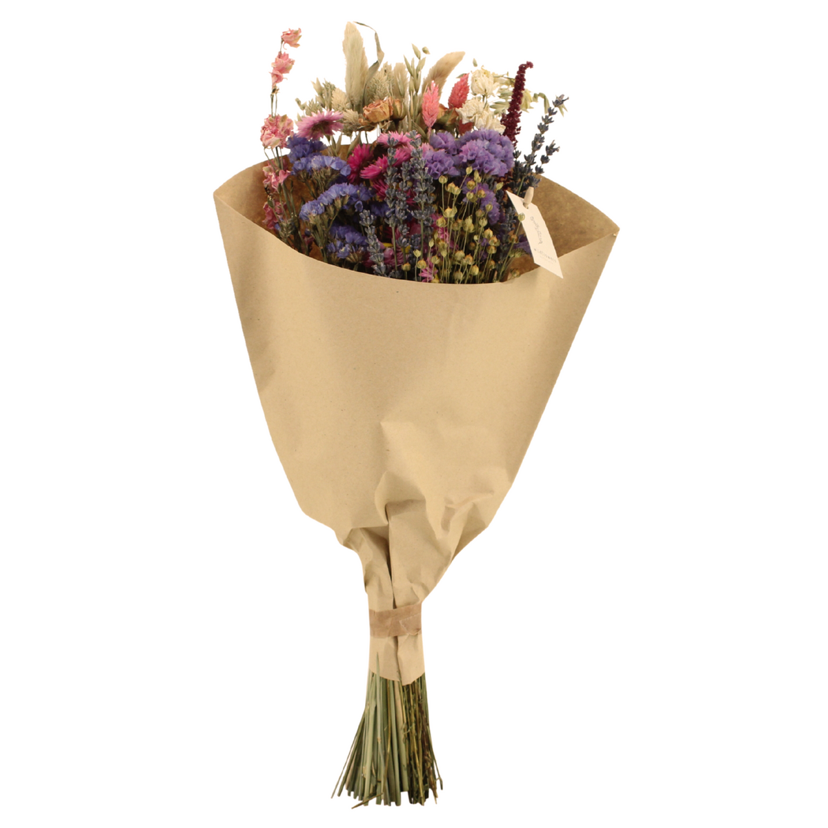 Productfoto van Droogbloemenboeket roze - middel