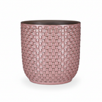 Detailfoto van Mini plantenpot met reliëfstructuur in zacht roze, Ø7 cm
