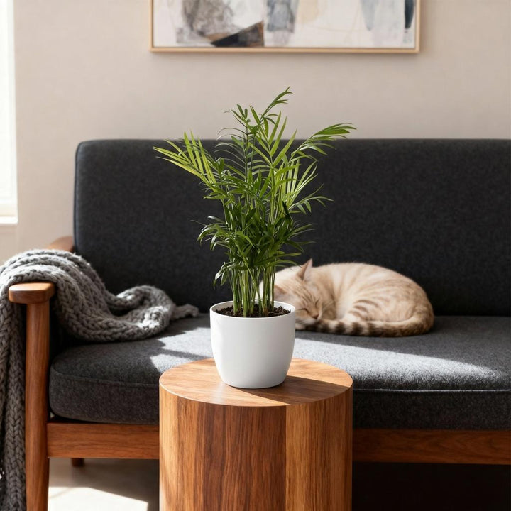Chamaedorea elegans met witte pot