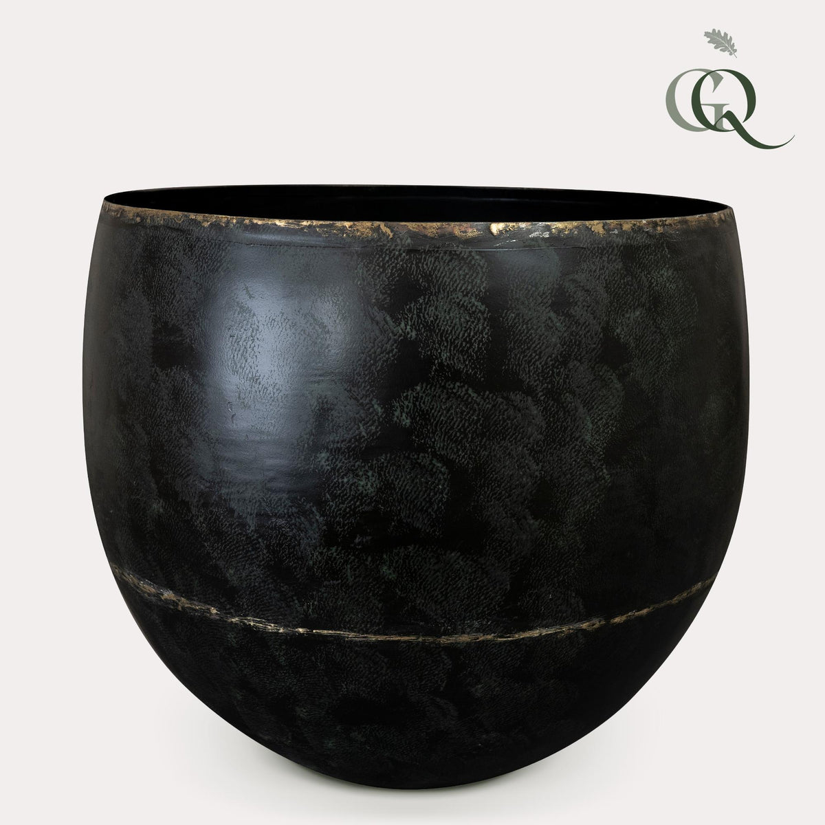Pot Belia vintage black, zwart, maat XL, H33 x B38 cm, plant in pot