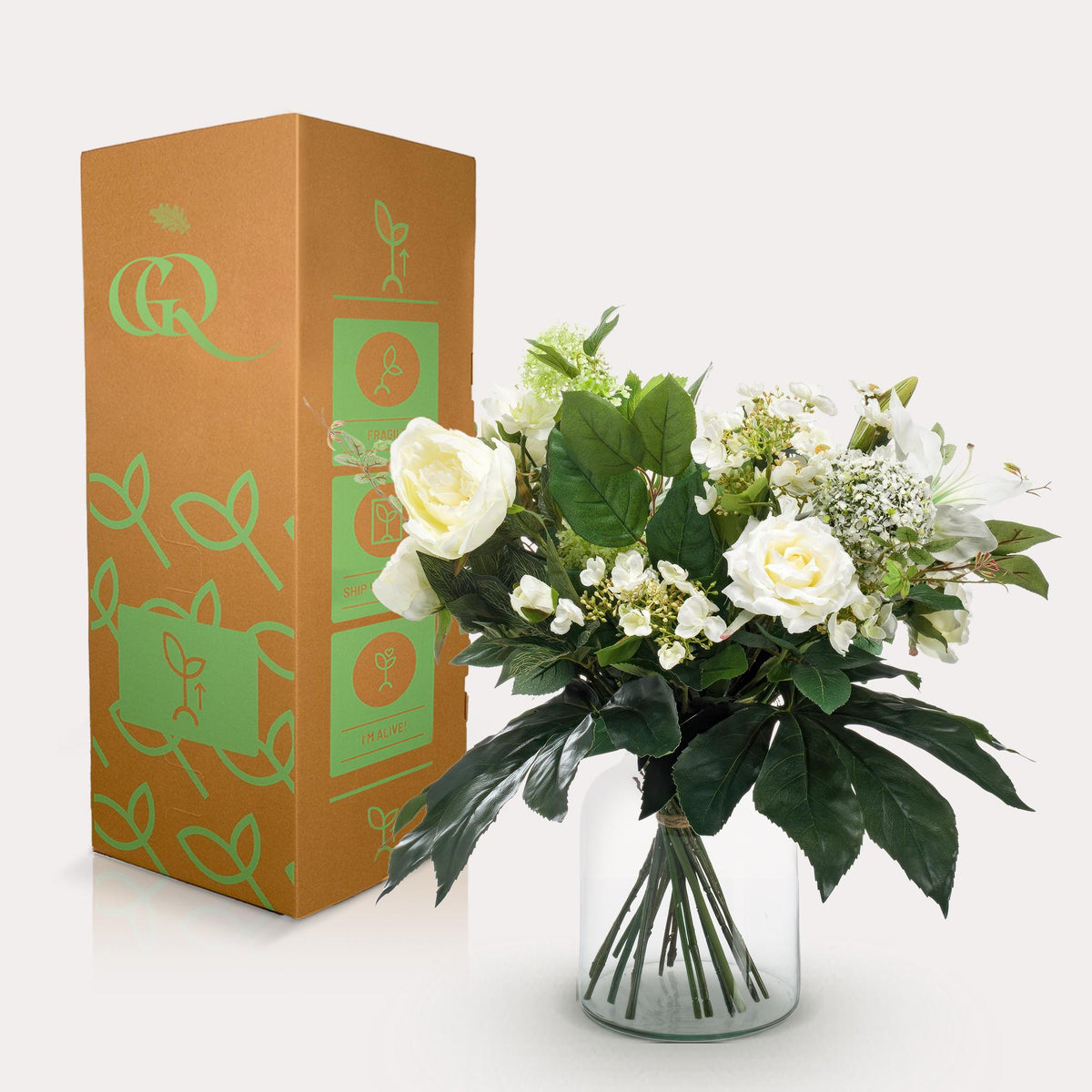 Kunstbloemen - Boeket- M - White Dream, detail van het blad