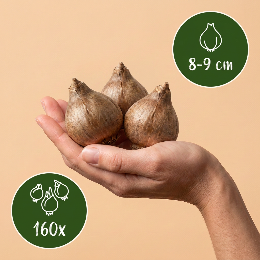 Zomerklokje Leucojum aestivum, witte bloembollen, 160 stuks, kenmerkend blad
