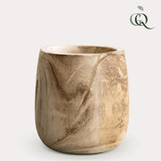 Pia pot van lichtbruin hout, set van 3