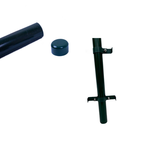 Metalen haagpaal met dop, gegalvaniseerd, 200 cm
