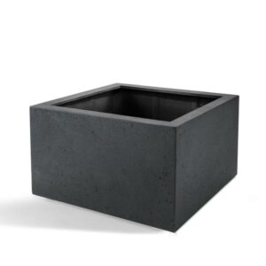 Pot Grigio Low Cube antraciet | Potmaat Ø80cm | Hoogte ↕60cm