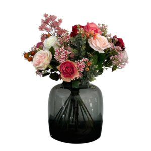 Kunstbloemen - Boeket M - Flame Roses | Hoogte ↕45cm