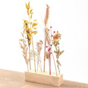Houten standaard voor droogbloemen – maat L | Inclusief Flowers & Herbs droogbloemenarrangement