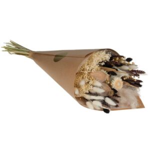 Droogbloemen | Field bouquet exclusive large | Bruin en wit | Hoogte ↕60cm