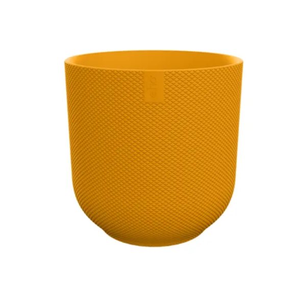 Pot Elho Jazz Round Amber Yellow | Potmaat Ø23cm | Hoogte ↕21cm | Binnenpot Ø14cm
