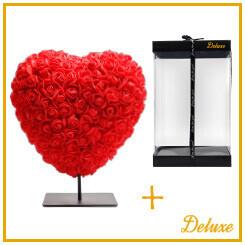 Deluxe hart op standaard | 15 cm | Rood foam | Luxe geschenkverpakking