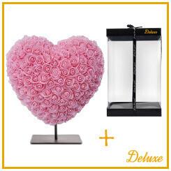 Deluxe hart op standaard | 25 cm | Lichtroze foam | Luxe geschenkverpakking